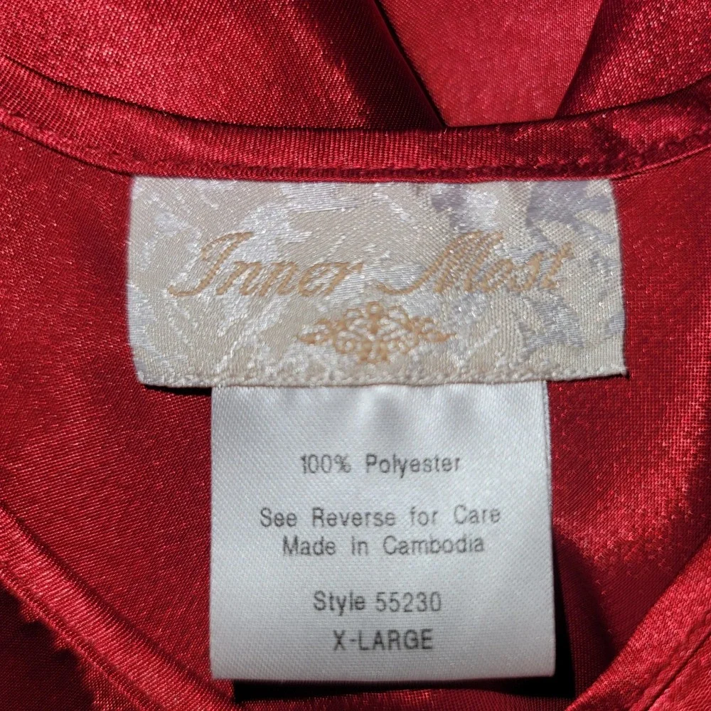 VTG Inner Most Womens Satin Tank Top Red XL Y2K Vintage Feminine Romantic Career